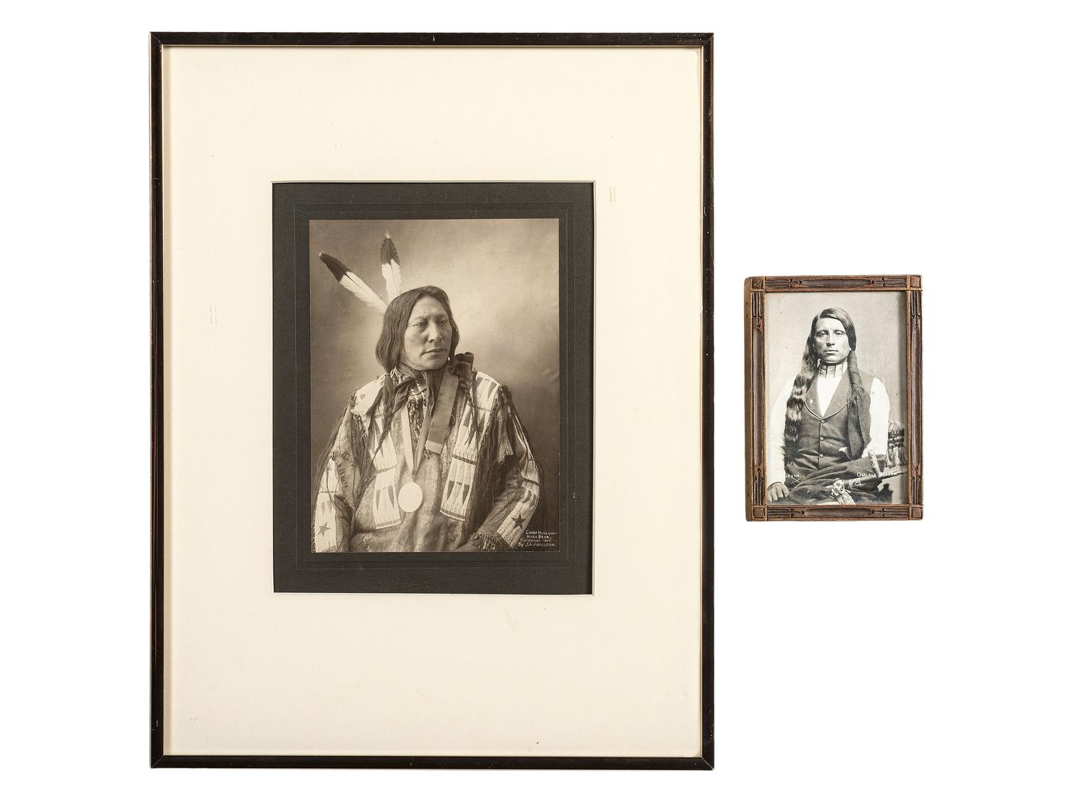 [NATIVE AMERICANS]. ANDERSON, J.A., photographer. Chief Hollow-Horn Bear. Rosebud, SD, 1900.