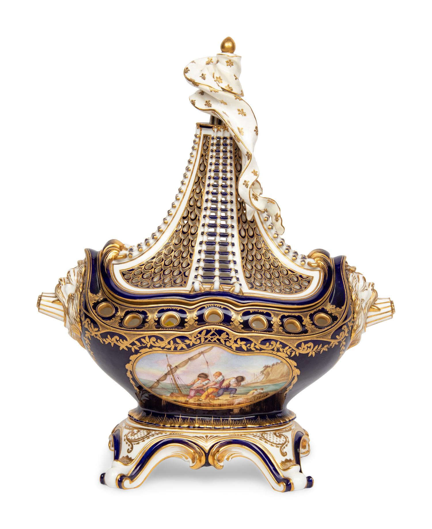 A Sèvres Style Porcelain Potpourri Urn