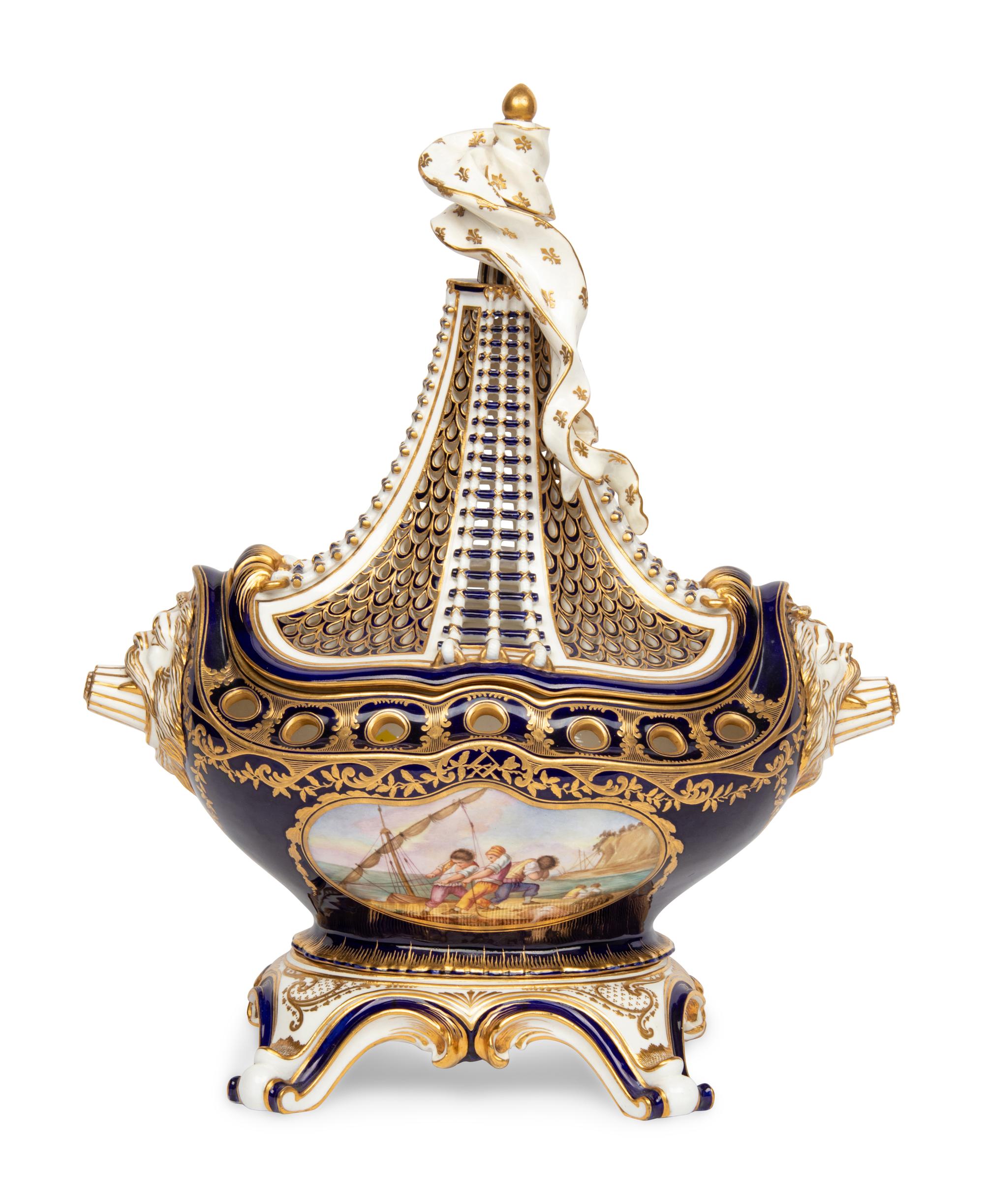 A Sèvres Style Porcelain Potpourri Urn