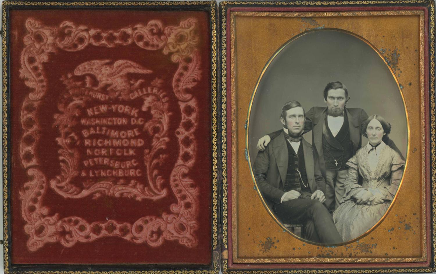 [Daguerreotype] Couple with a Short Man by Whitehurst