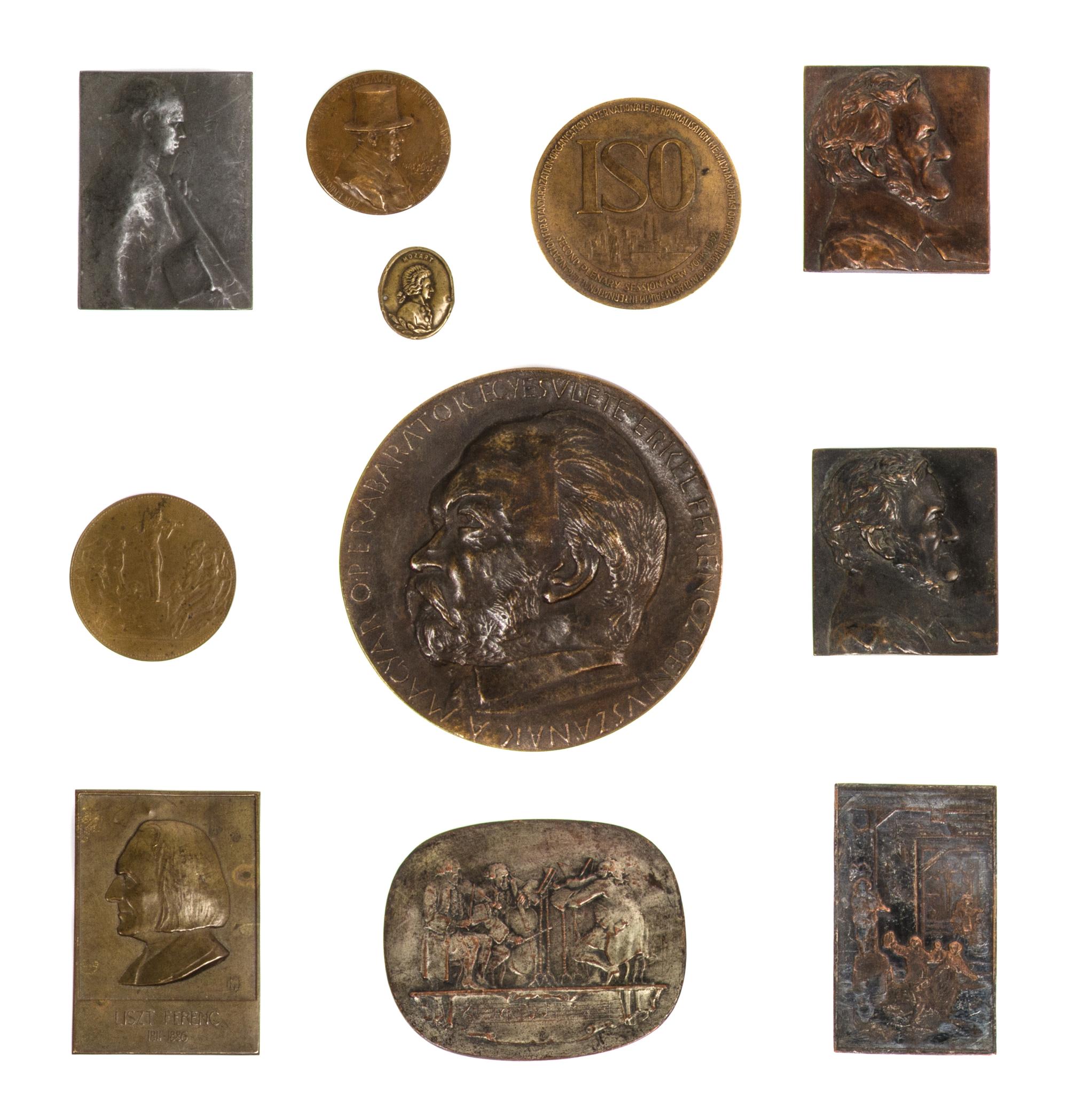 A Collection of Continental Bronze and Metal Roundels and Plaques, Diameter of largest 6 1/2 inches.