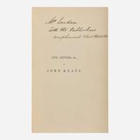 [Literature] [Keats, John] [Brawne, Fanny]: Life, Letters, and Literary Remains of John Keats