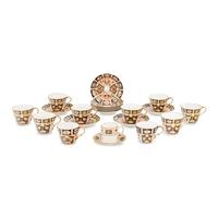 A Group of Royal Crown Derby Porcelain Teacups and Saucers