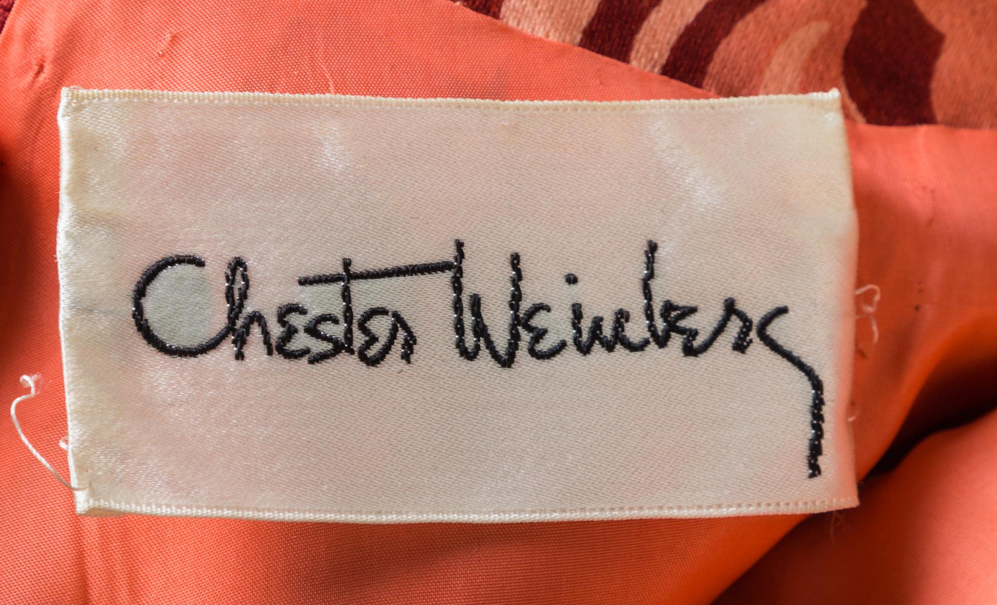 A Chester Weinberg Silk Geometric Print Caftan, No size.