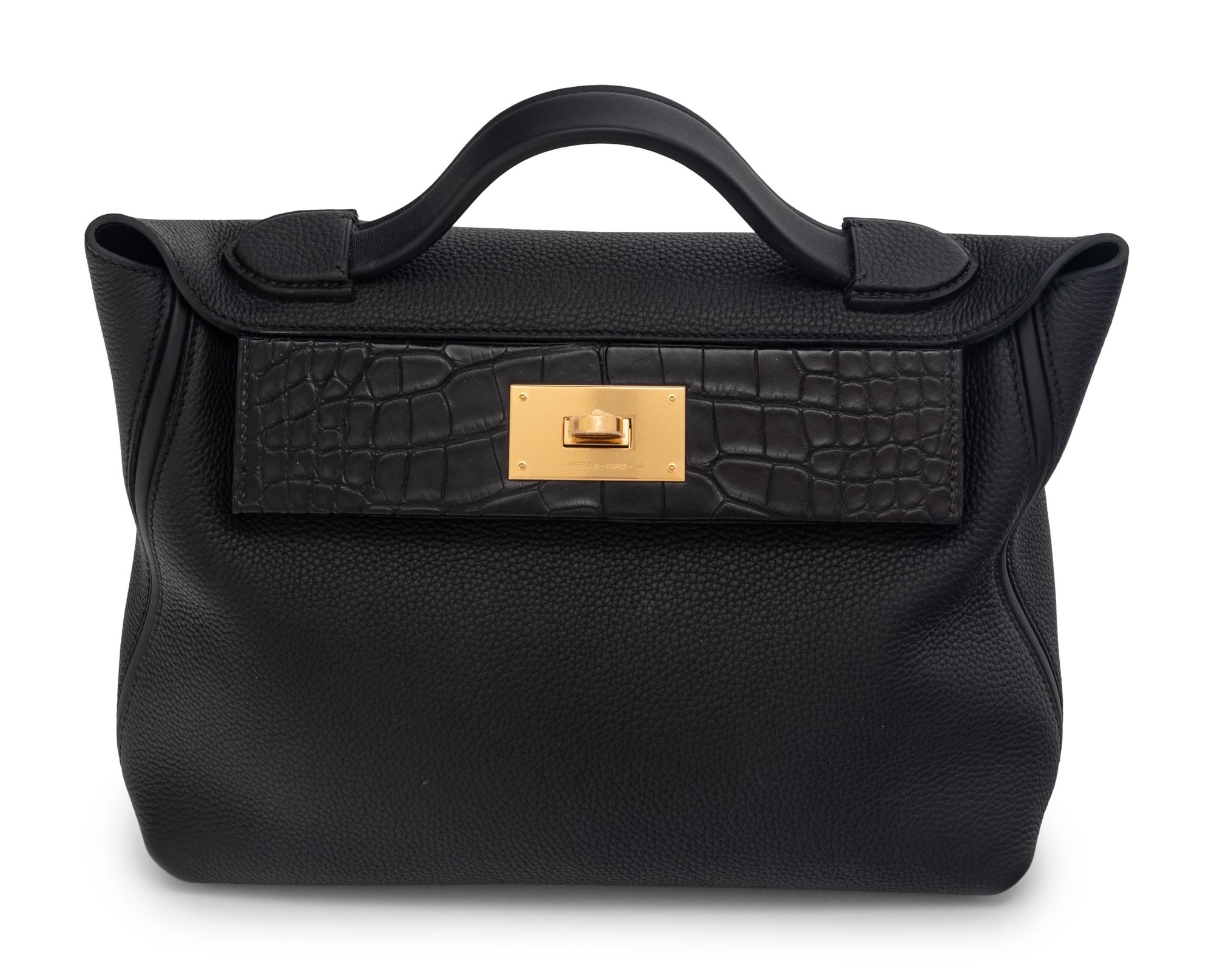 HERMÈS TOUCH 24/24 29 IN TOGO LEATHER AND MATTE ALLIGATOR