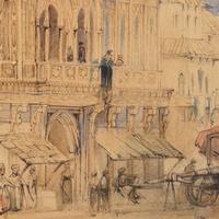 A Fine Anglo-Indian Painting of Burhanpur, the Suba’s (Governor’s) House, Drawn by T. C. Dibdin from a sketch by Capt. Meadows Taylor, circa 1840