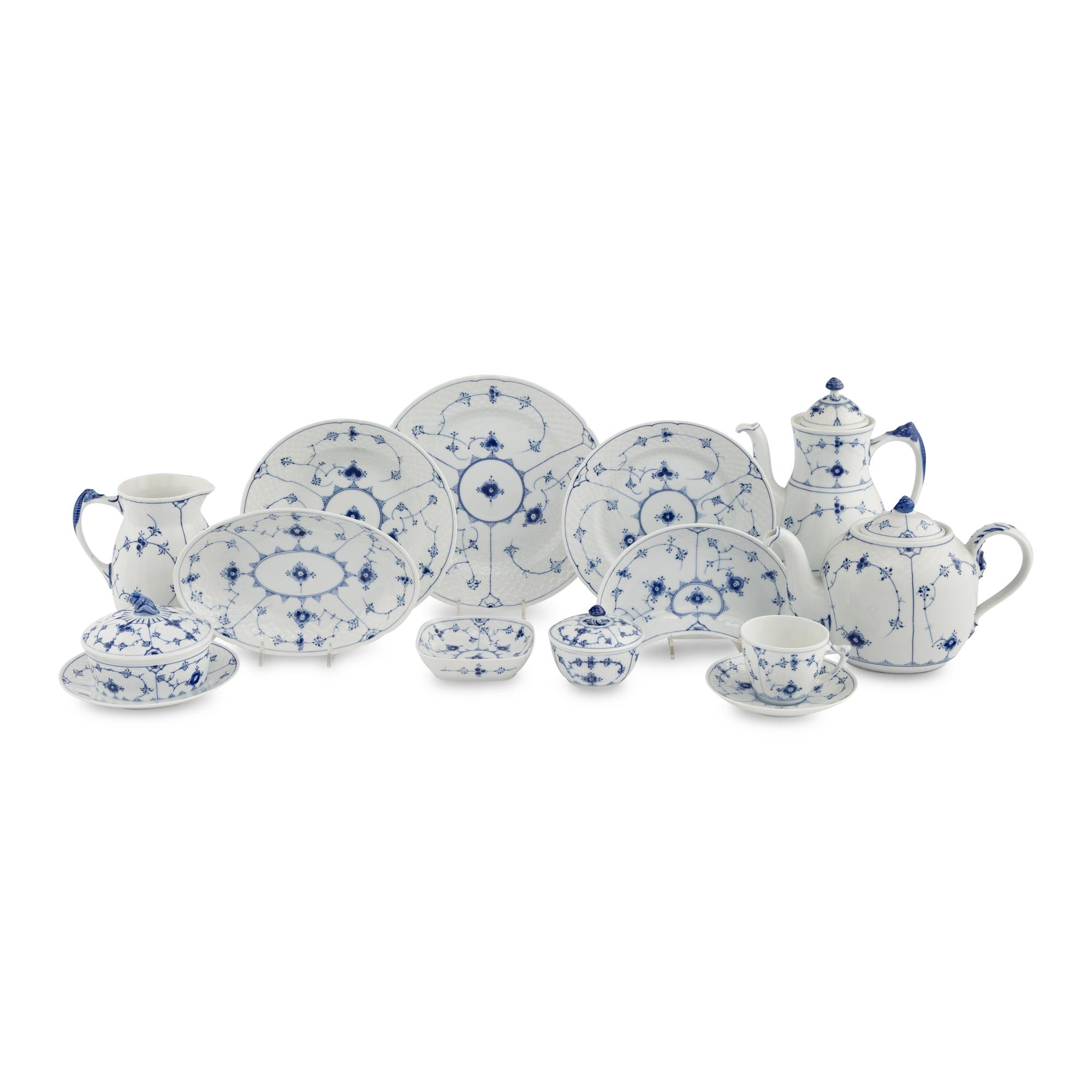 A Bing and Grondahl Blue Lace Porcelain Table Service