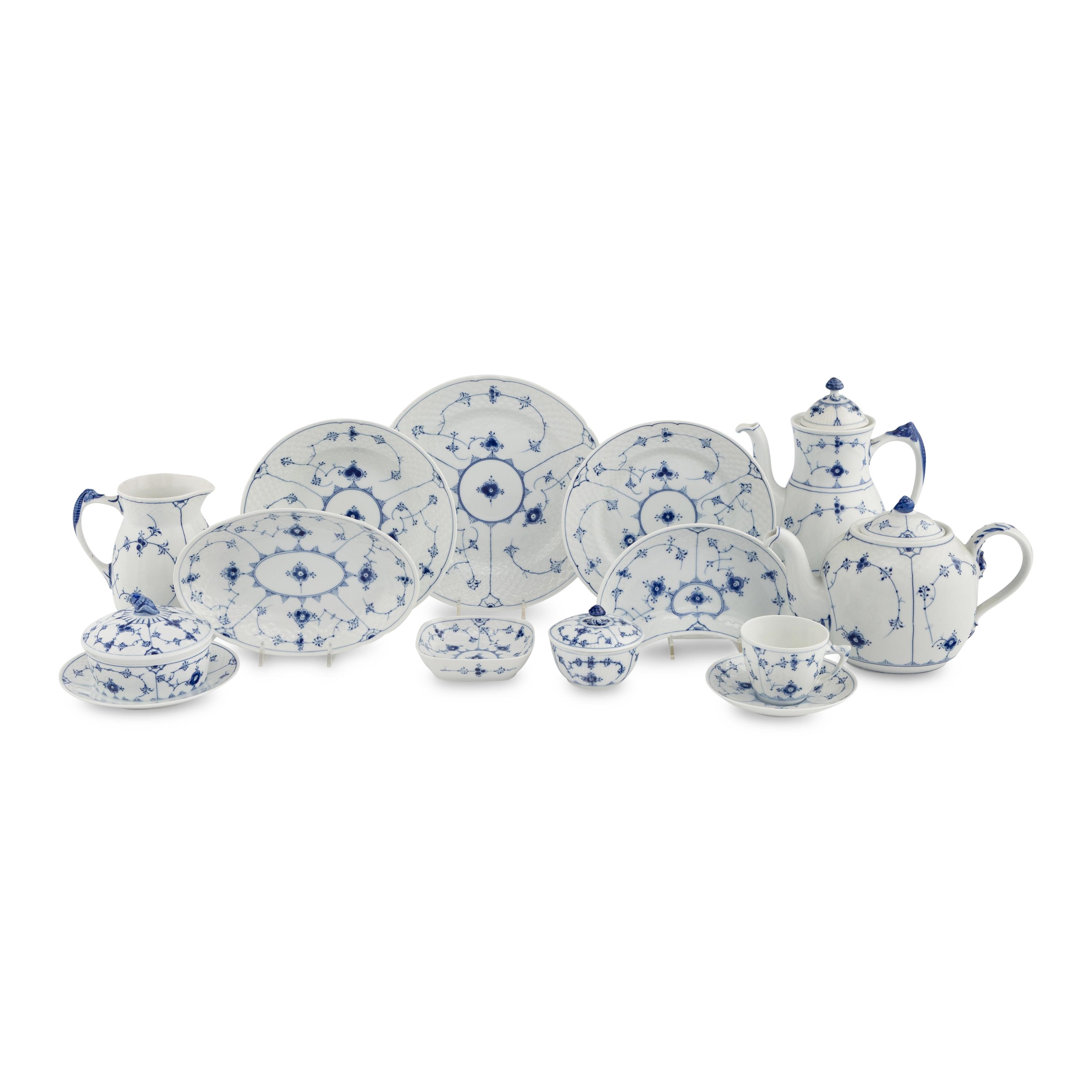 A Bing and Grondahl Blue Lace Porcelain Table Service