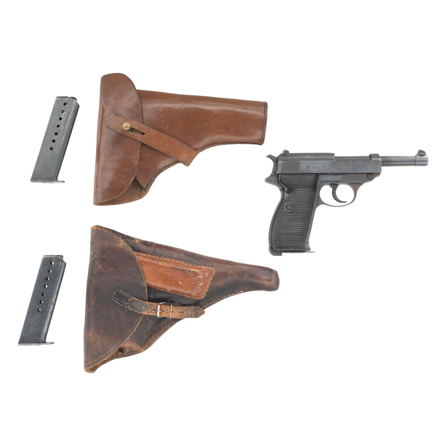**Excellent Spreewerk P.38 with "Bring Back" Papers, Holsters, and Magazines