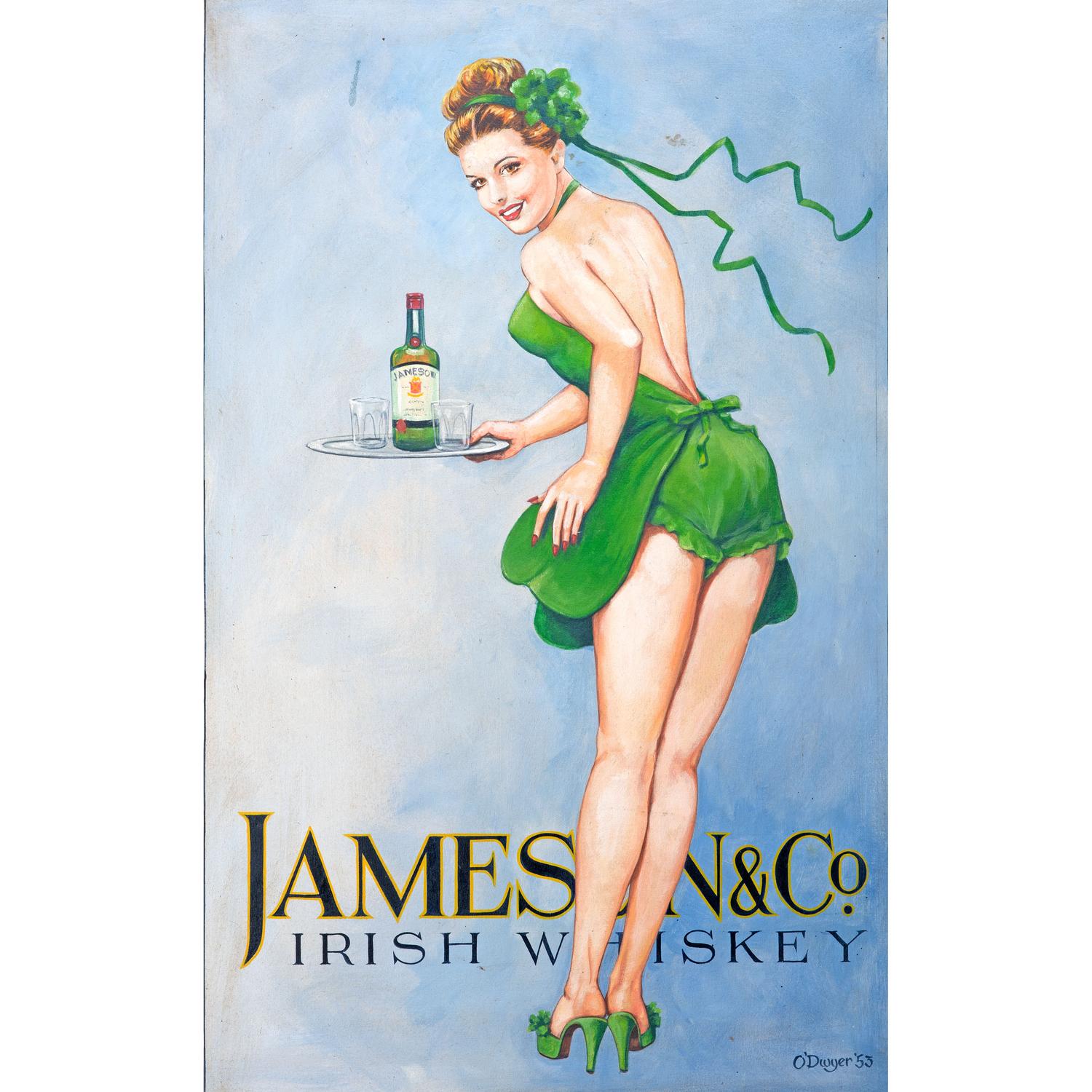 A Jameson & Co. Irish Whiskey Painted Advertising Sign