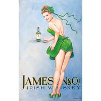 A Jameson & Co. Irish Whiskey Painted Advertising Sign