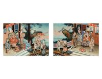 A Pair of Chinese Export Reverse Paintings on Glass