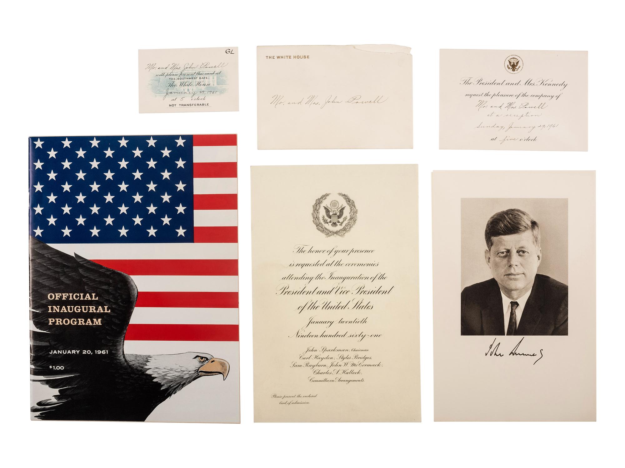 [KENNEDY, John F. (1917-1963)]. Inauguration invitation, ticket, and program, with additional ephemera.