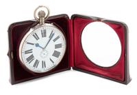 A French Leather Cased Carriage Clock Height 7 1/2 x width 7 inches. — HAZEBROUCQ, LATE 19TH CENTURY