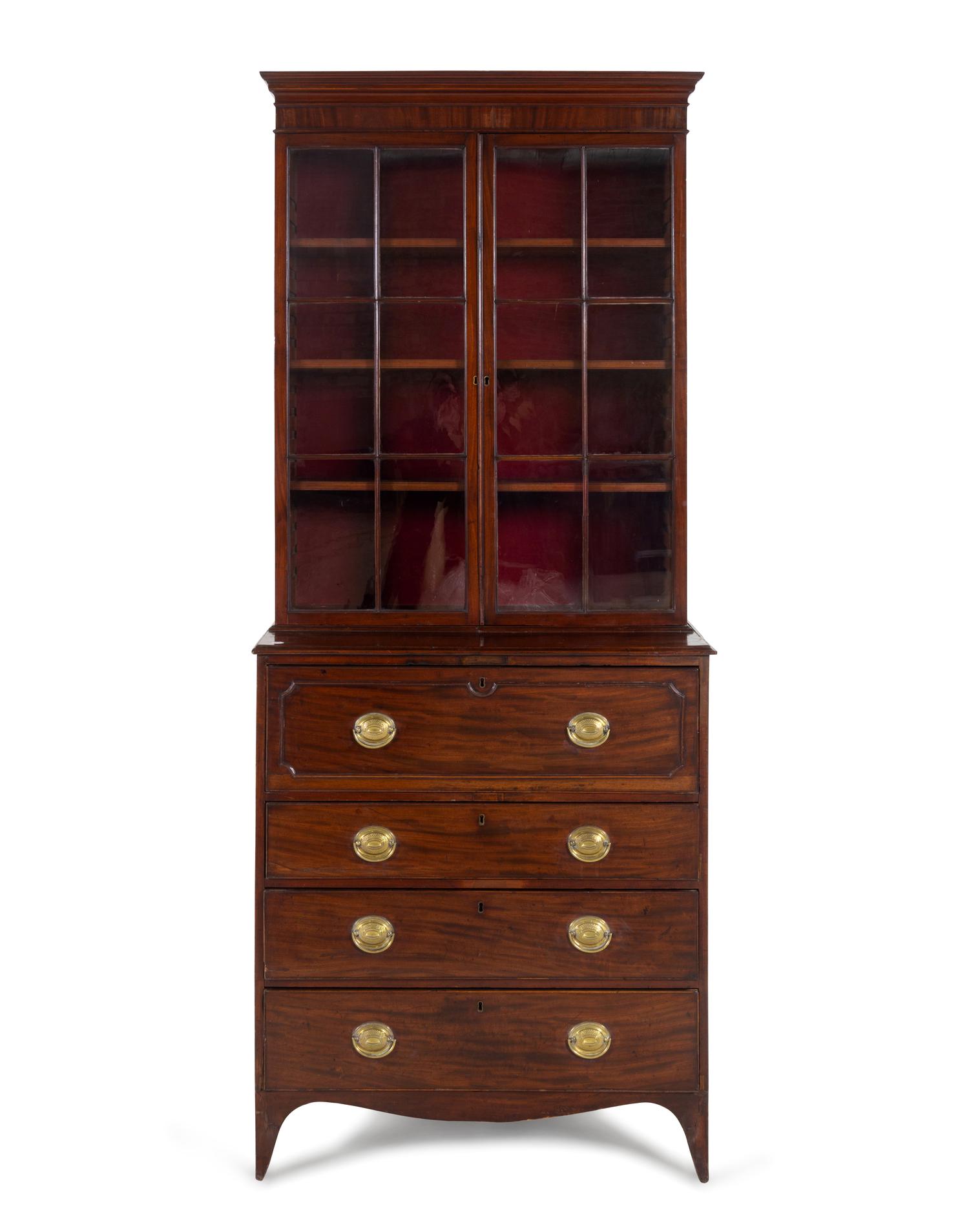A George III Mahogany Secretary Bookcase