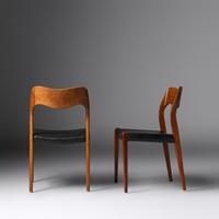 Set of Six Dinning Chairs, c. 1950 J.L. Mollers Mobelfabrik, Denmark