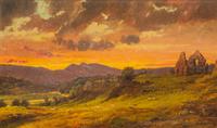 Jasper Francis Cropsey, (American, 1823–1900), Ruins at Sunset, 1872