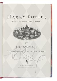 ROWLING, J.K. (b. 1965). A group of the first 3 Harry Potter titles, ALL SIGNED, comprising: