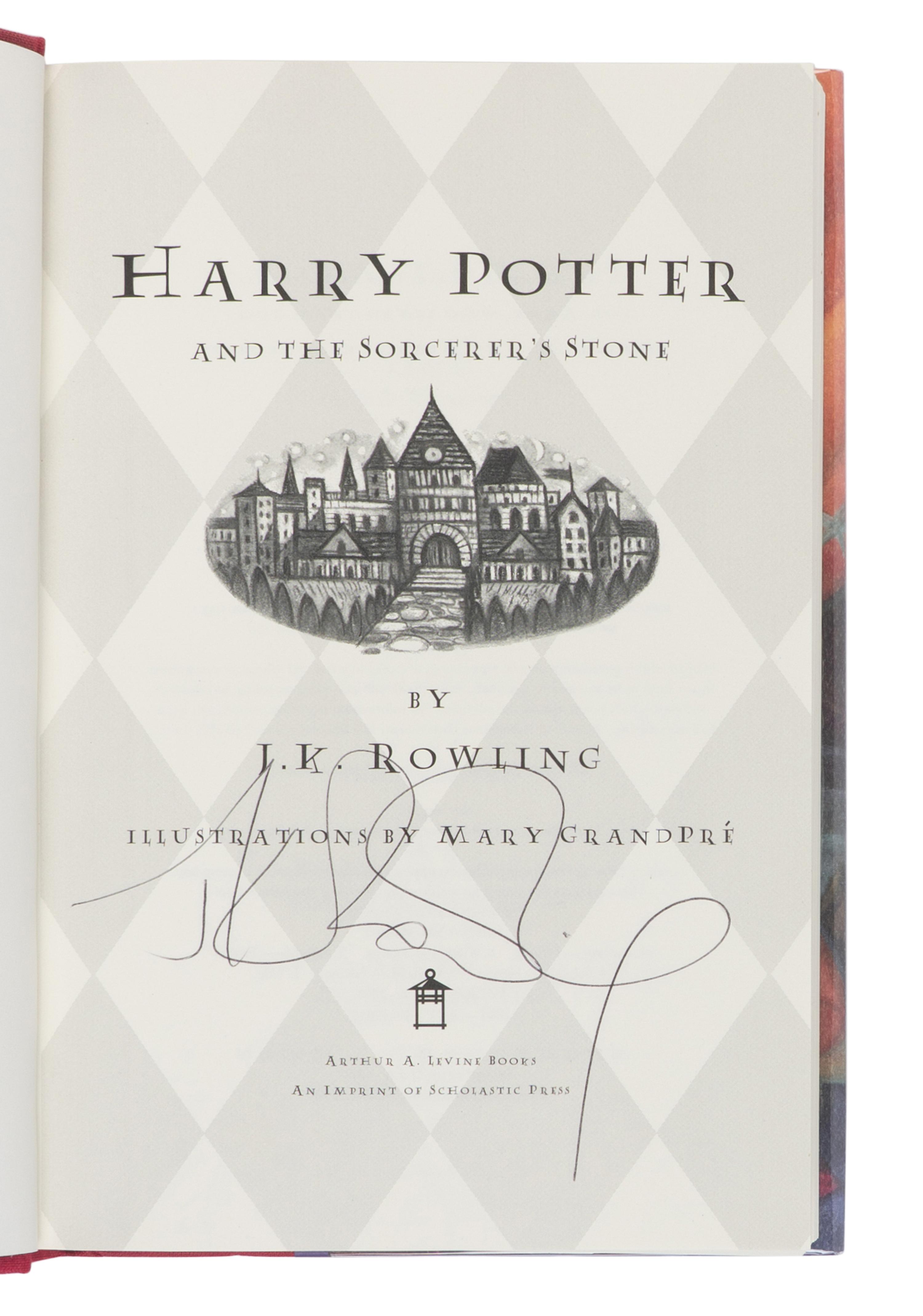 ROWLING, J.K. (b. 1965). A group of the first 3 Harry Potter titles, ALL SIGNED, comprising: