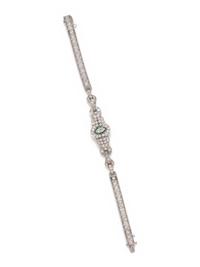 ART DECO, DIAMOND AND EMERALD BRACELET