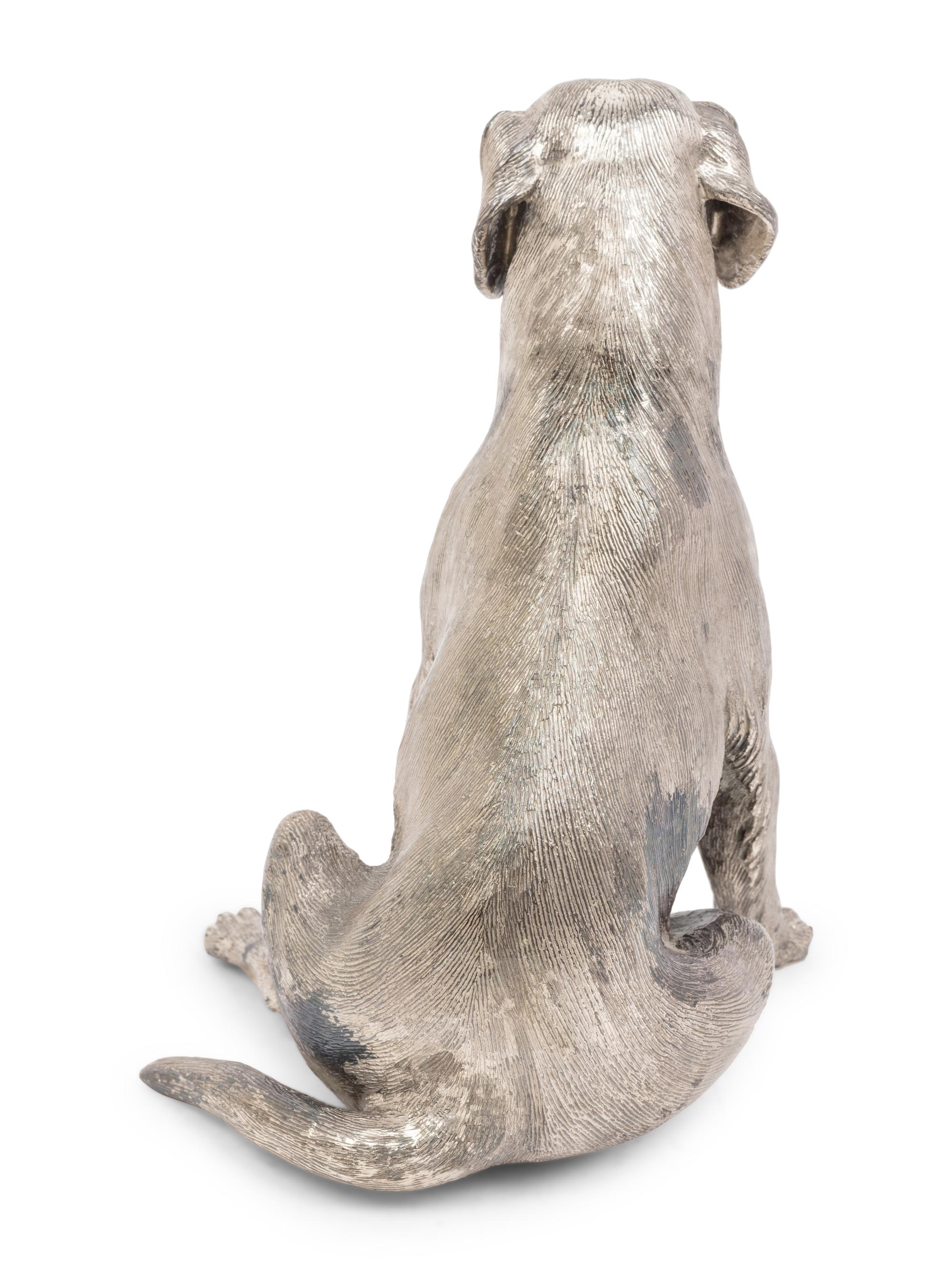 An Italian Silver Dog Figure