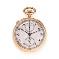 H.R. EKEGREN, J.E. CALDWELL, 18K YELLOW GOLD SPLIT SECOND CHRONOGRAPH OPEN FACE POCKET WATCH