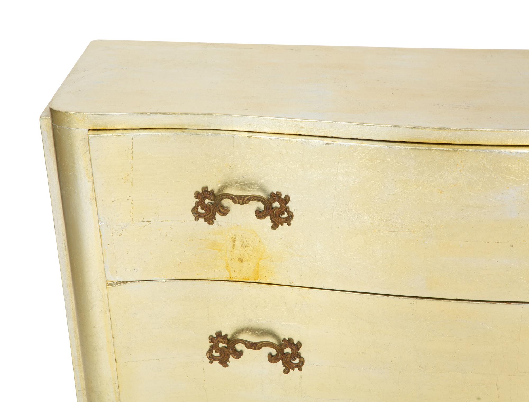 A Louis XV Style Gilt Metal-Mounted Silvered Secretaire Commode