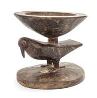 A Baule Carved Wood Bird Form Drinking Cup. Height 5 3/4 x diameter 6 inches.