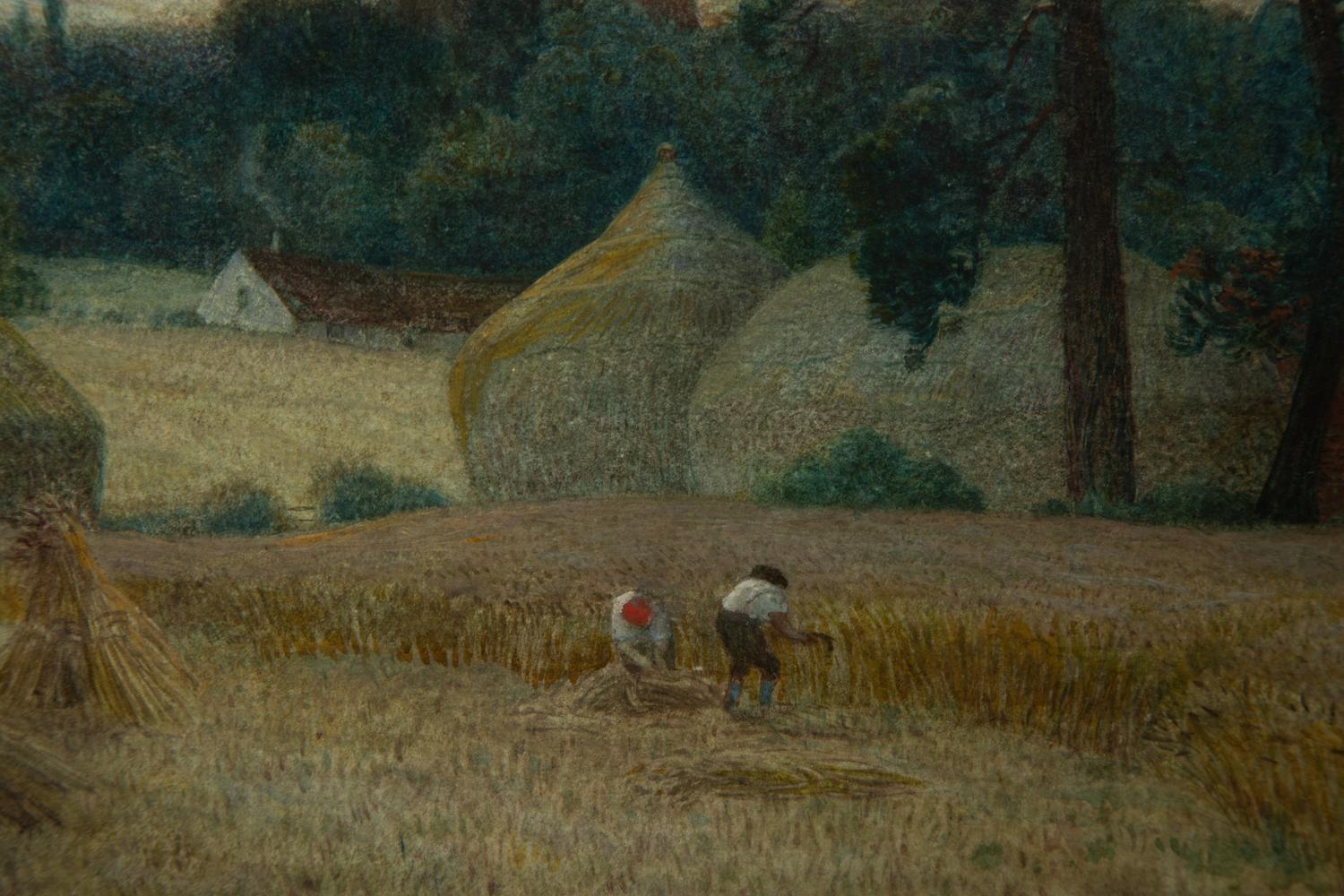 Workers in Wheat with Cattle in Background , 1855