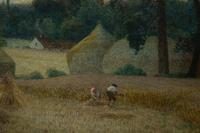Workers in Wheat with Cattle in Background , 1855