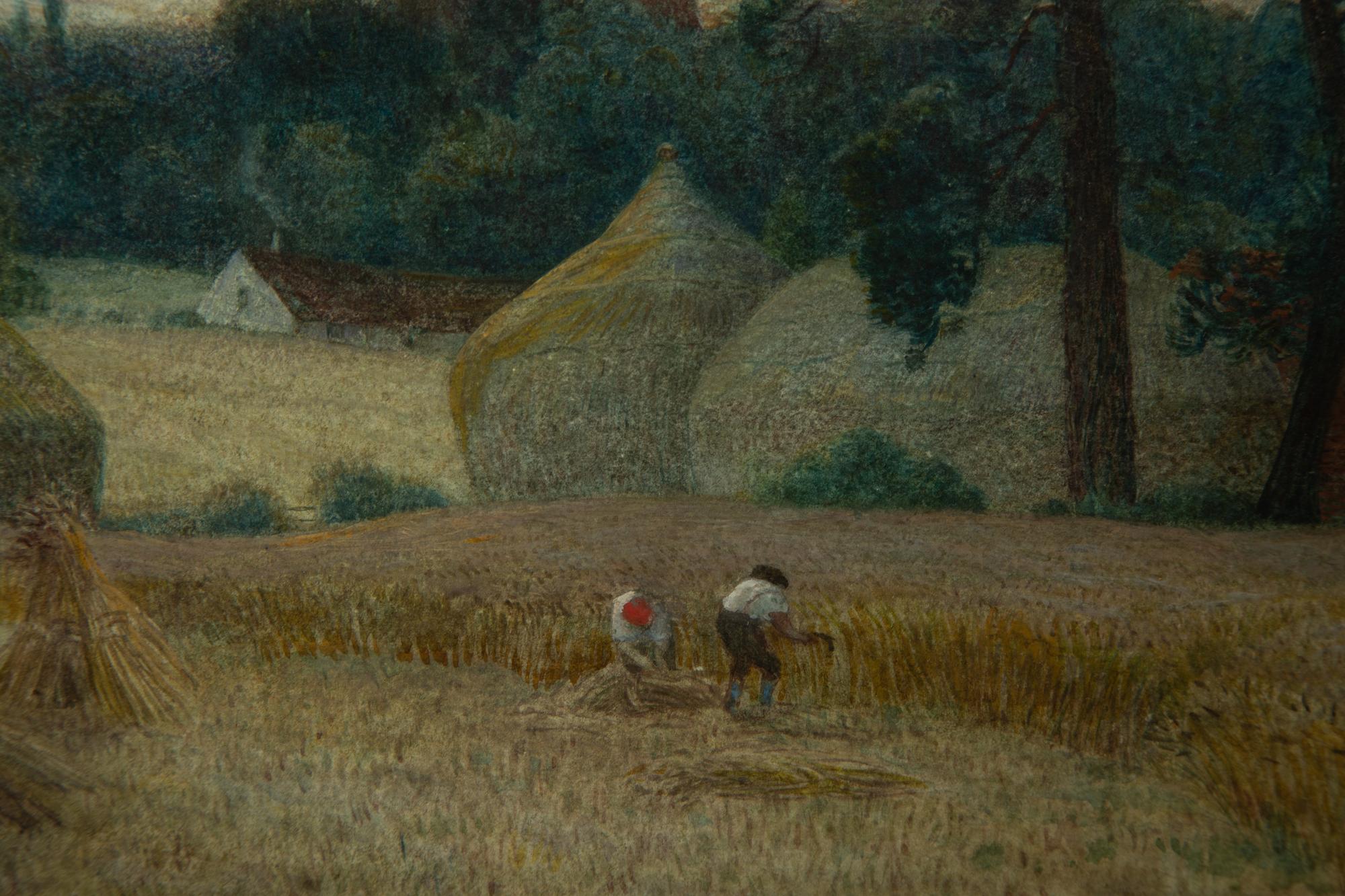 Workers in Wheat with Cattle in Background , 1855