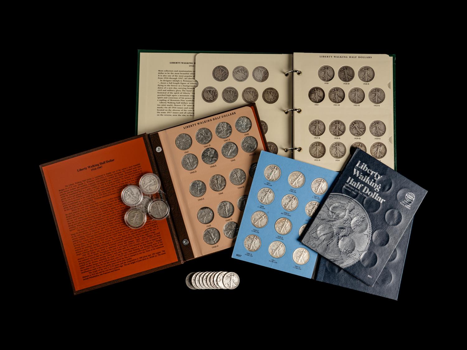 A Collection of One Hundred and Fifty-Eight Walking Liberty 50c Coins