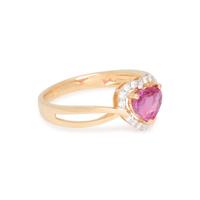 PURPLE-PINK SAPPHIRE AND DIAMOND RING