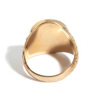 A Neoclassical Gold and Carnelian Finger Ring with the God Eros Riding a Satyr