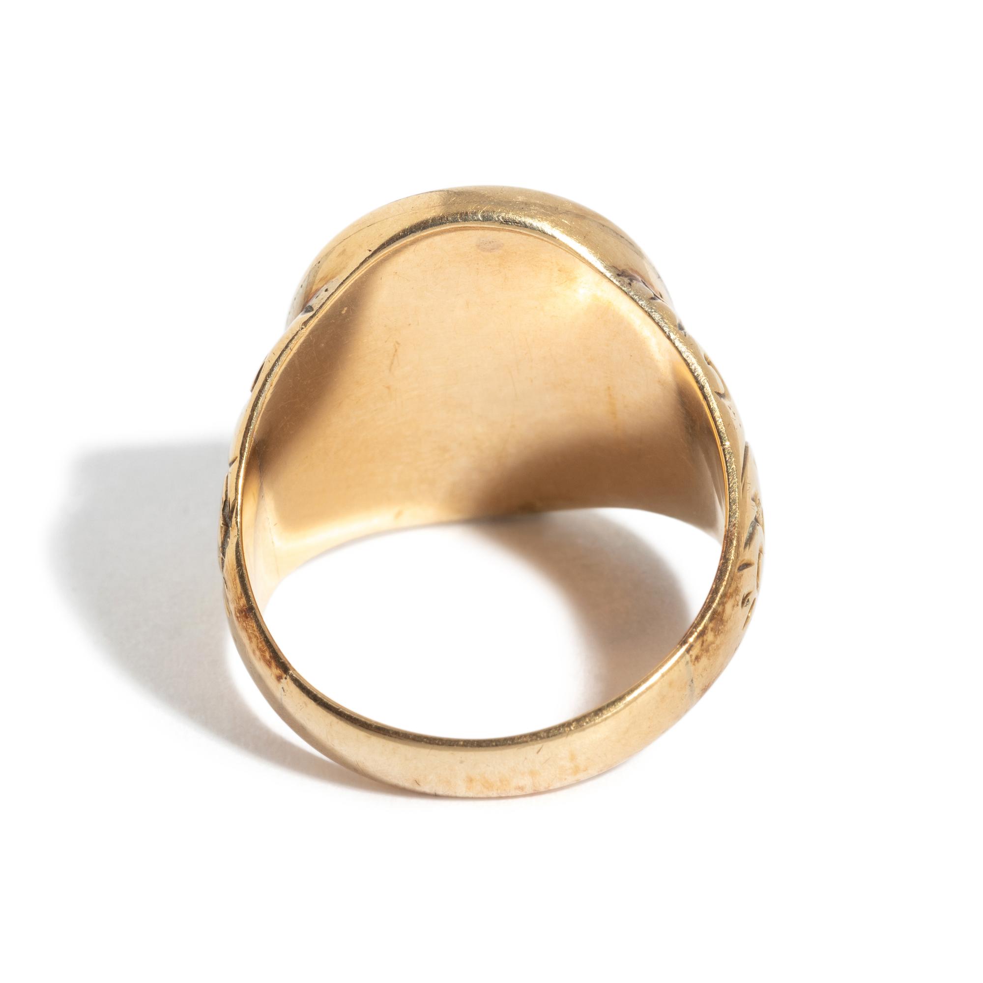 A Neoclassical Gold and Carnelian Finger Ring with the God Eros Riding a Satyr