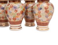 Six Japanese Kutani Porcelain Covered Jars