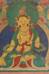 A Large Tibetan Thangka Depicting Green Tara