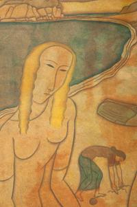 Femmes et bébé sur la plage
