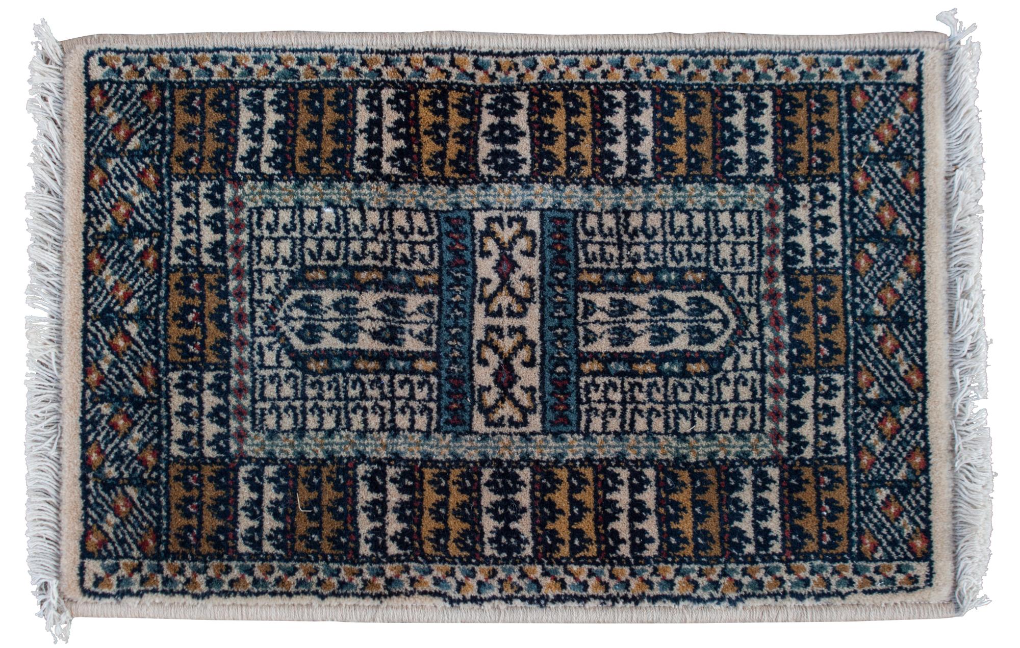 Two Wool Prayer Rugs Largest 2 feet x 1 foot 7 inches.