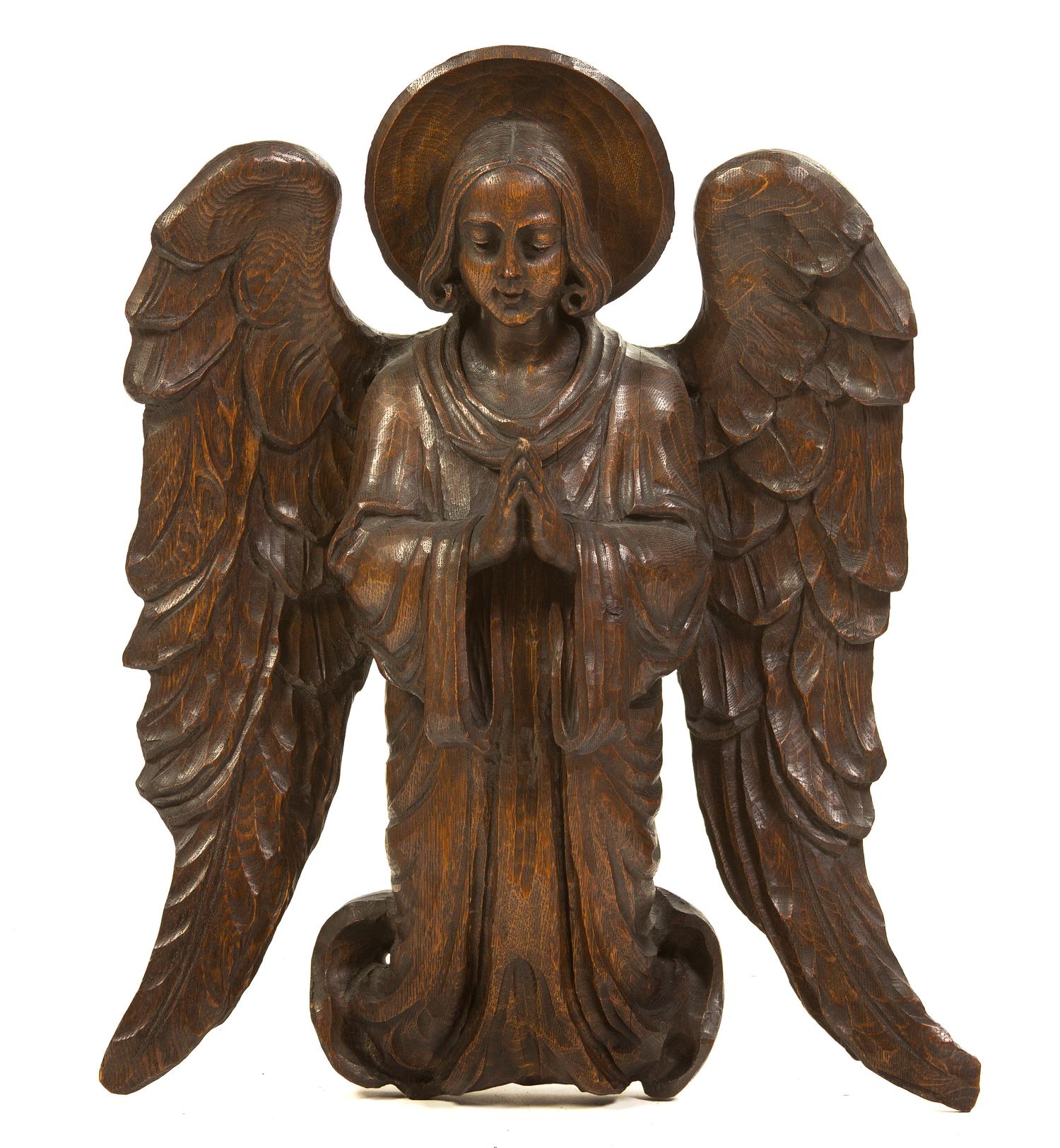 A Continental Carved Oak Figure, Height 25 inches.