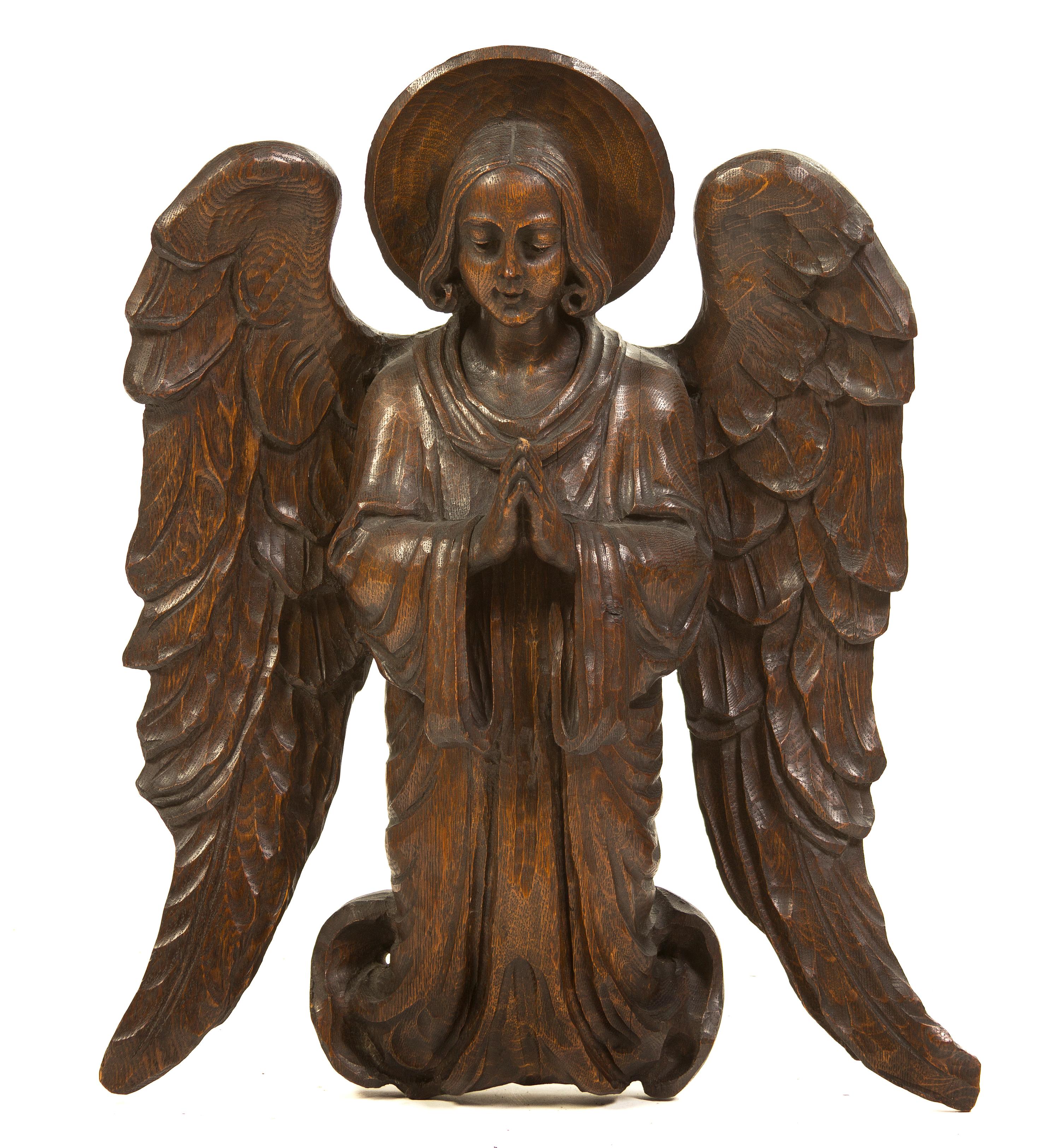A Continental Carved Oak Figure, Height 25 inches.