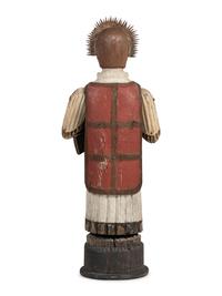 A Carved and Painted Knights Templar Figure