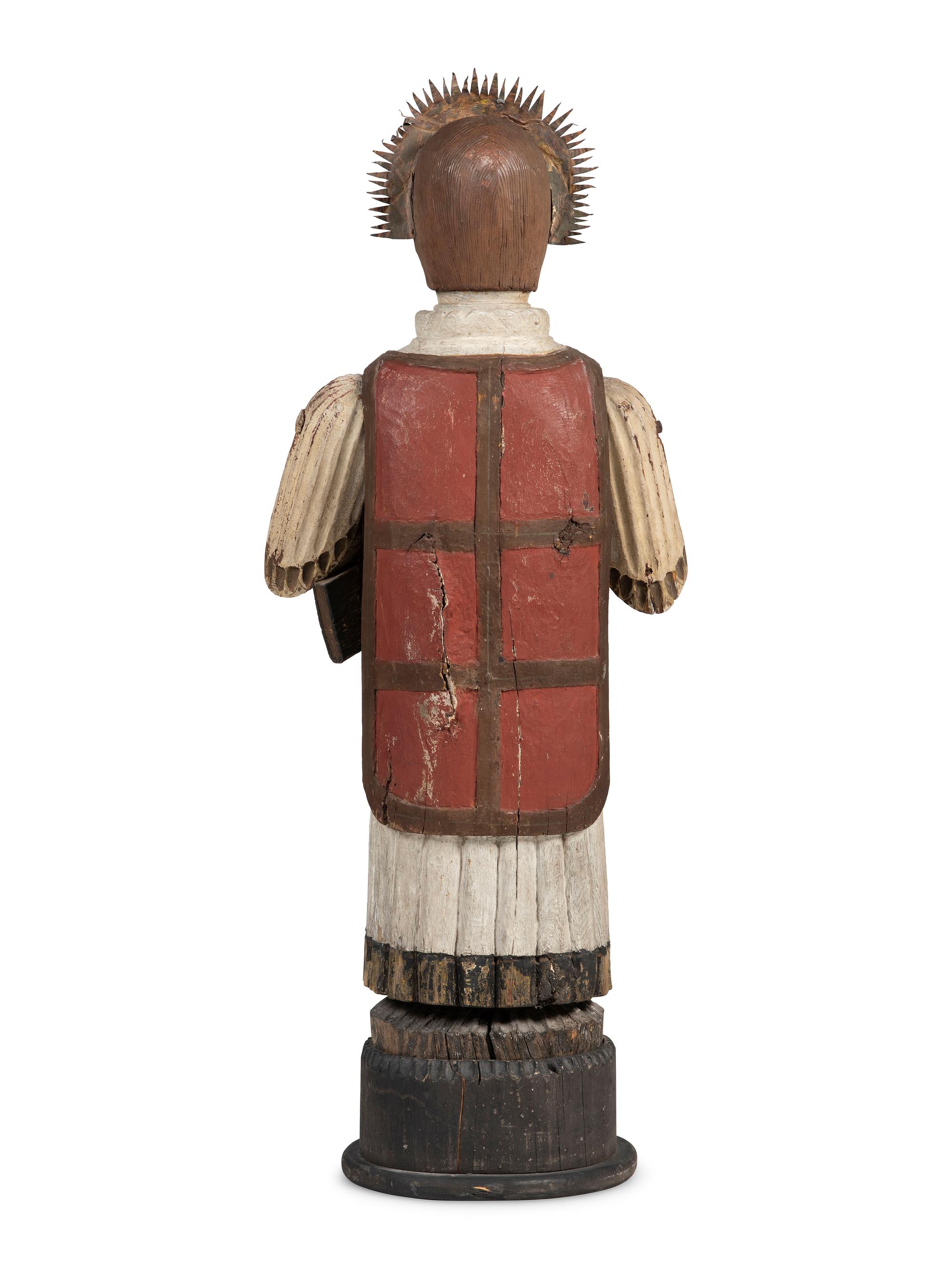 A Carved and Painted Knights Templar Figure