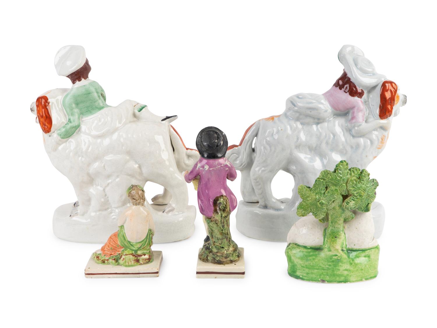 A Group of Five Staffordshire Figures — 19TH CENTURY