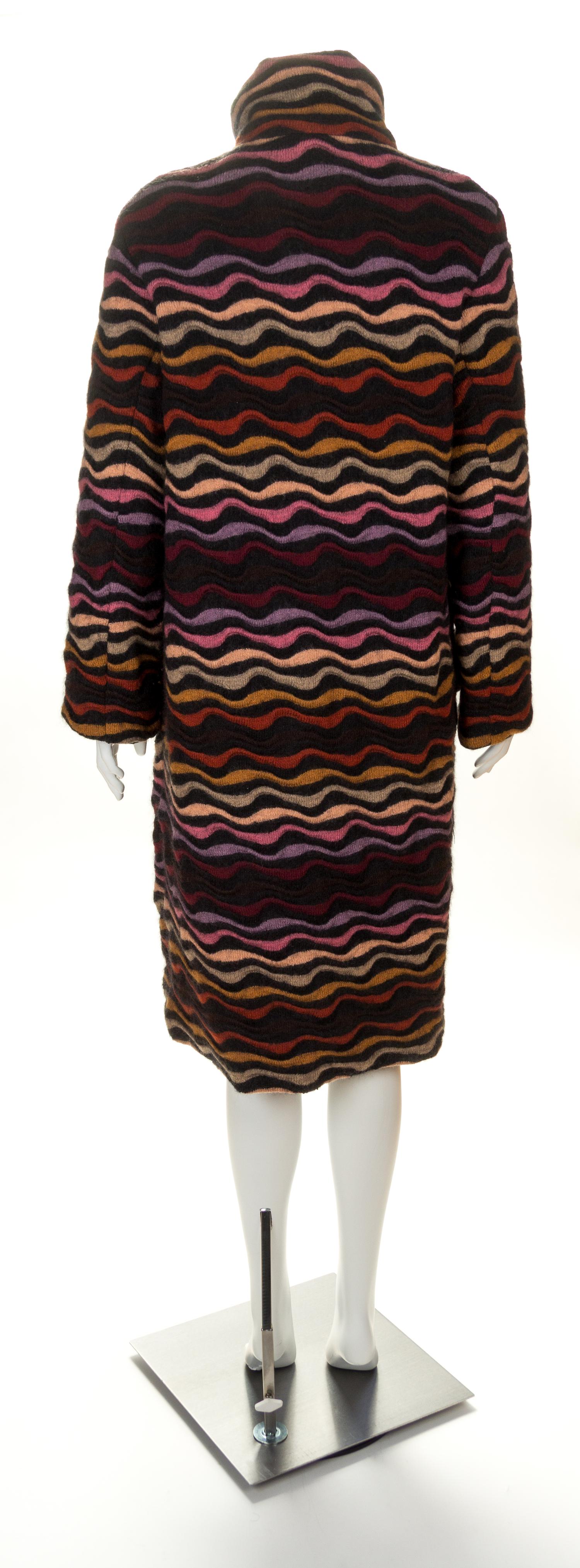 A Missoni Multicolor Wool and Mohair Reversible Coat, Size 42.