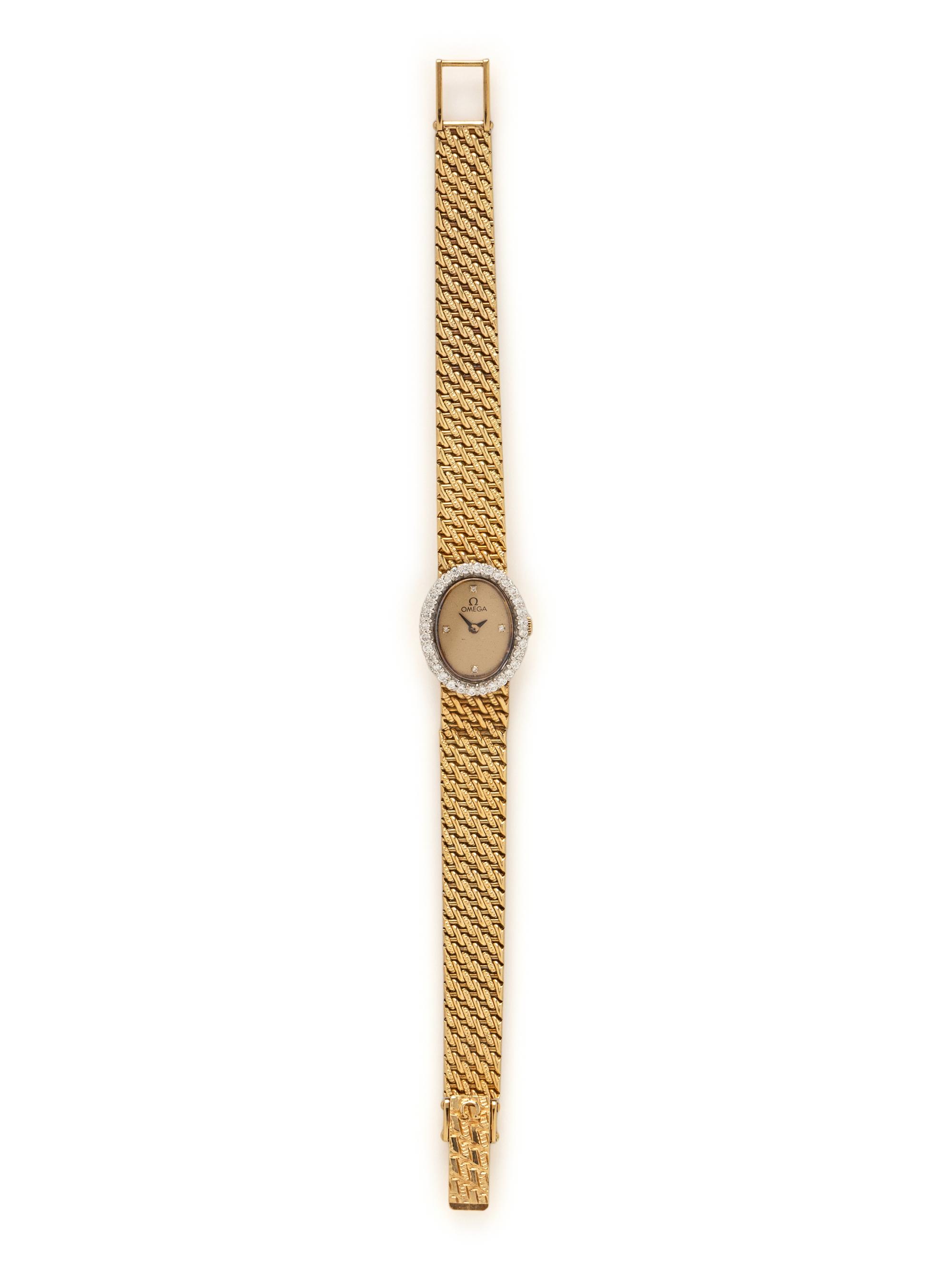 OMEGA, YELLOW GOLD AND DIAMOND WATCH