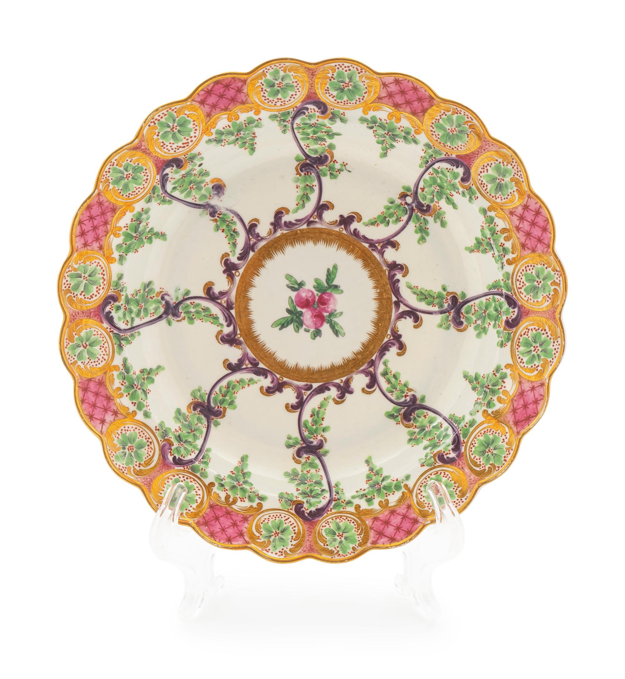 A Worcester Porcelain Dessert Plate — C. 1775