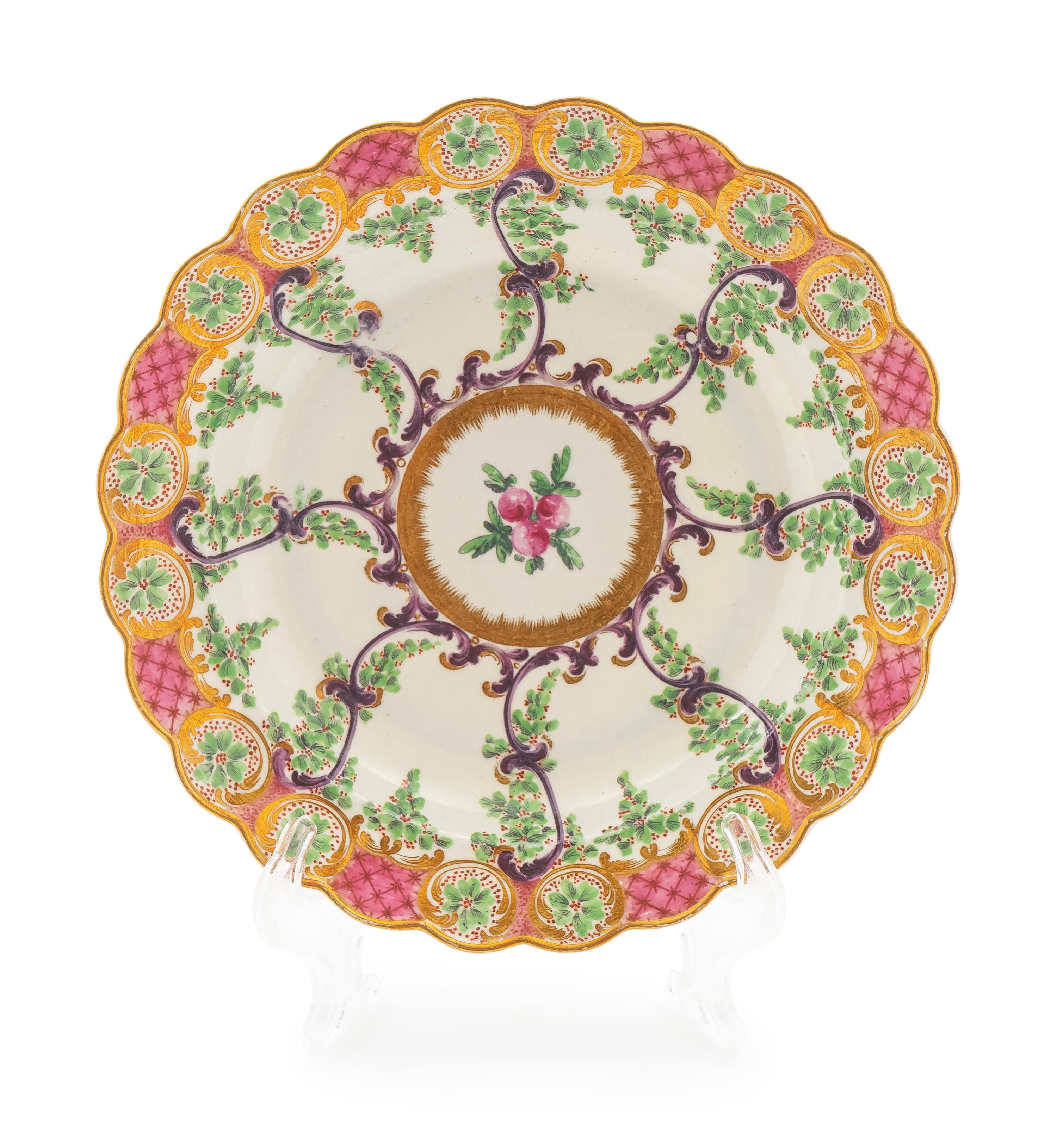 A Worcester Porcelain Dessert Plate — C. 1775