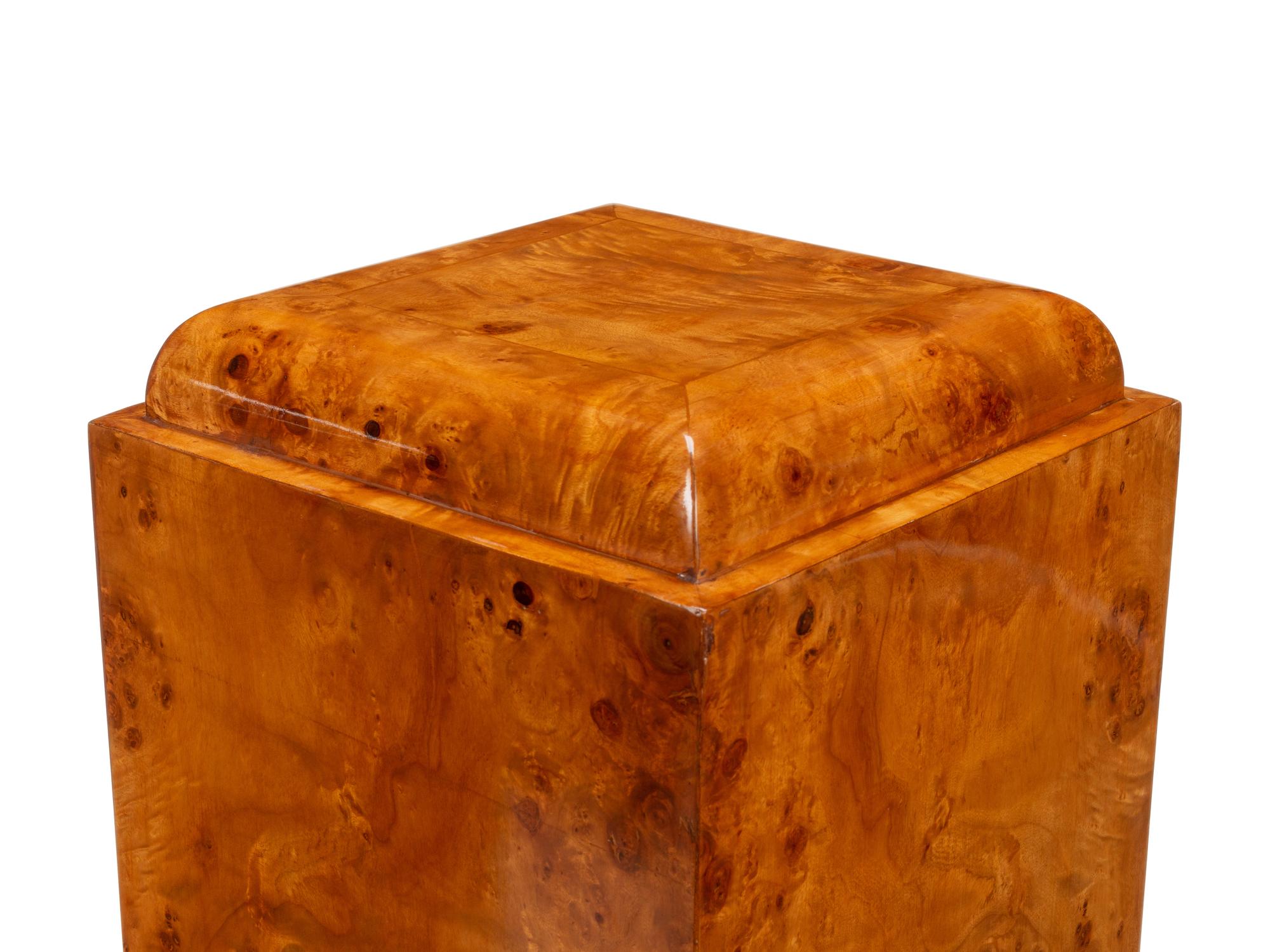 A Pair of Burlwood Pedestals
