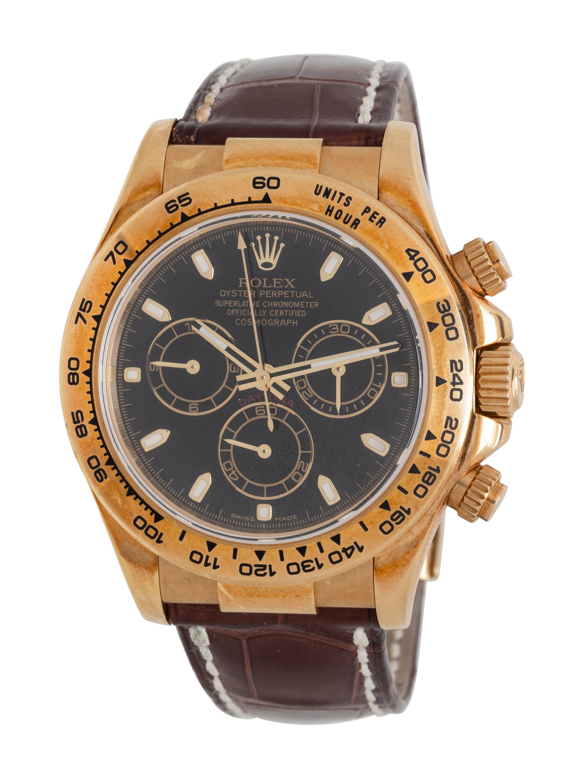 ROLEX, REF. 116518 18K YELLOW GOLD 'DAYTONA' WATCH, BOX & PAPERS